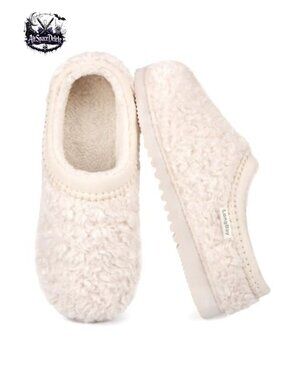 Faux Wool Fleece Lined Memory Foam Slippers Women's Cozy House Shoes